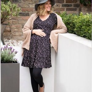 Tiered Black Maternity & Nursing Dress